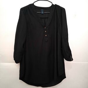🎉Rue21 Elegant Black V-Neck Blouse